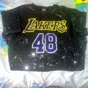 Lakers sequin crop top